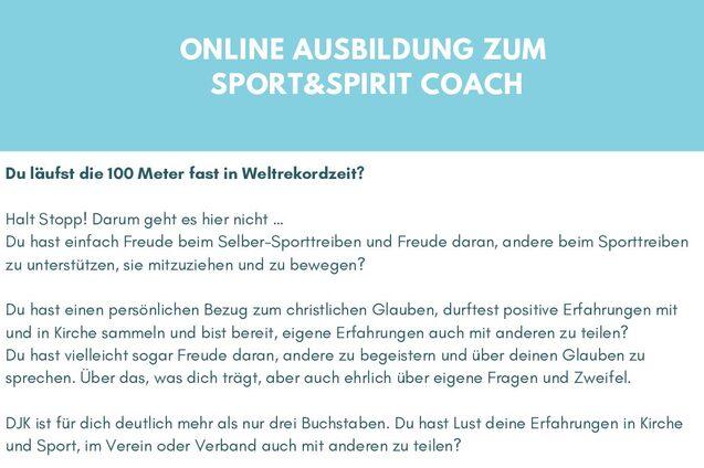 Informationstext zu einer Online-Ausbildung zum Sport&Spirit Coach mit Angeboten und pers&ouml;nlichen Erfahrungen.