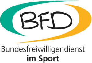 Logo des Bundesfreiwilligendienstes im Sport mit den Buchstaben &bdquo;BFD&ldquo; und den Farben Gr&uuml;n und Orange.