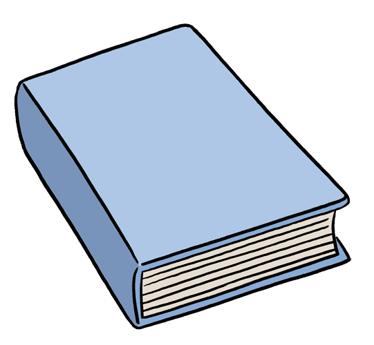 Blaues Buch mit gebundener Ecke, auf einem wei&szlig;en Hintergrund dargestellt.