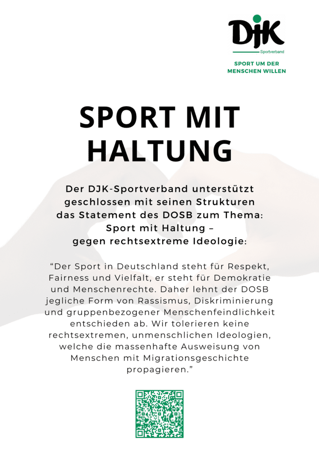 DJK-Sportverband: Statement zur Unterst&uuml;tzung von Respekt und Vielfalt im Sport gegen rechtsextreme Ideologien.