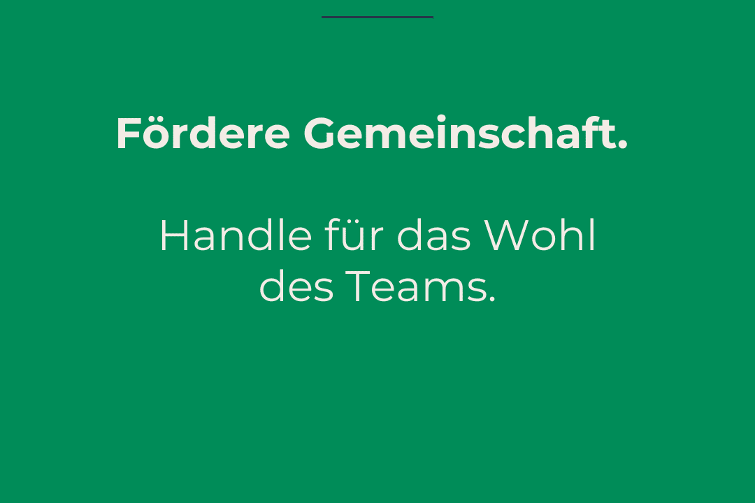 Text auf gr&uuml;nem Hintergrund: &bdquo;6. Gebot: F&ouml;rdere Gemeinschaft. Handle f&uuml;r das Wohl des Teams. 10 Gebote des Sports. www.djk.de&ldquo;